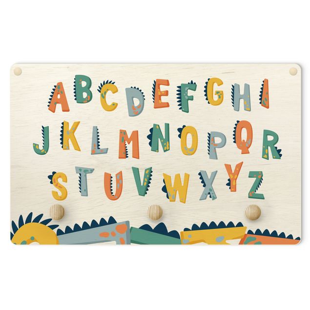Appendiabiti per bambini - Alfabeto colorato Dinosauri