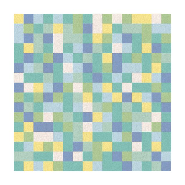 Tappetino di sughero - Mosaico colorato parcogiochi - Quadrato 1:1