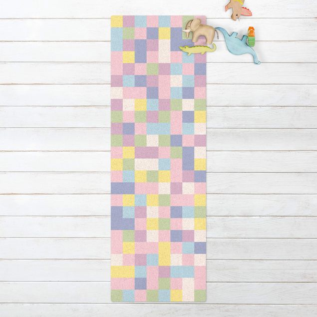 Tappeti bagno moderni Zucchero filato a mosaico colorato