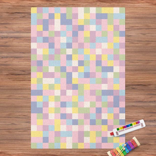 Tappeti moderni Zucchero filato a mosaico colorato