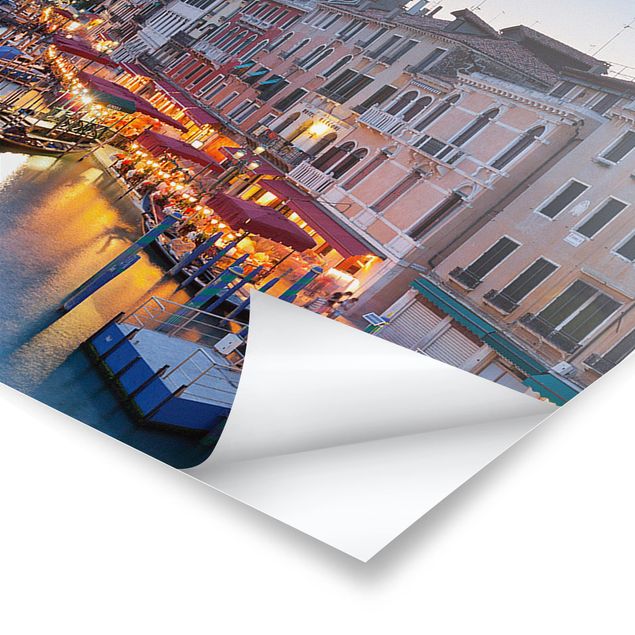 Poster - Sera sul Canal Grande a Venezia - Panorama formato orizzontale
