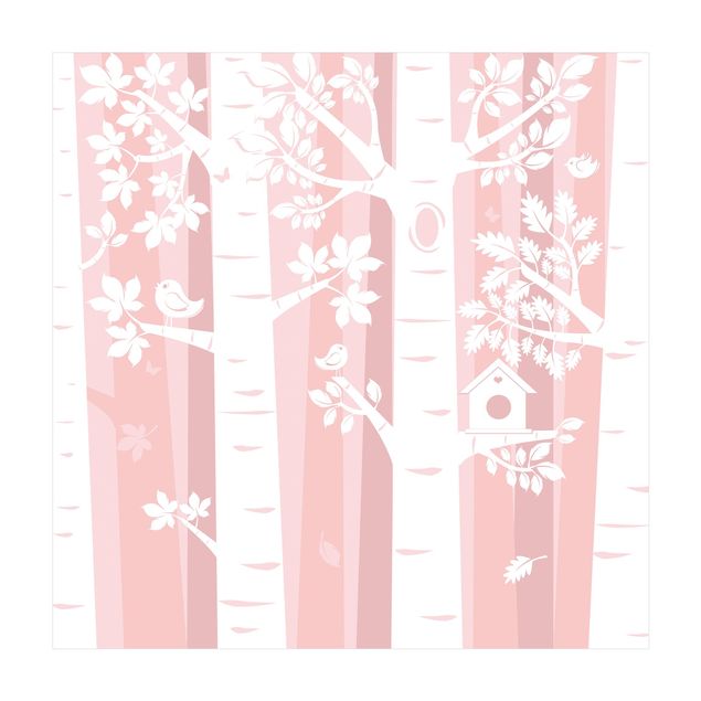 Tappeti rosa Alberi nella foresta rosa
