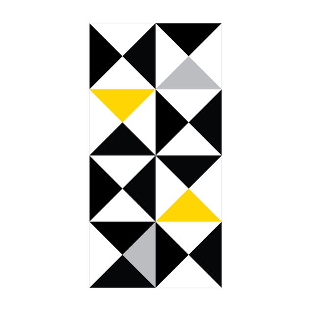Tappeti in vinile - Trama geometrica di grandi triangoli con tocco di giallo - Verticale 1:2