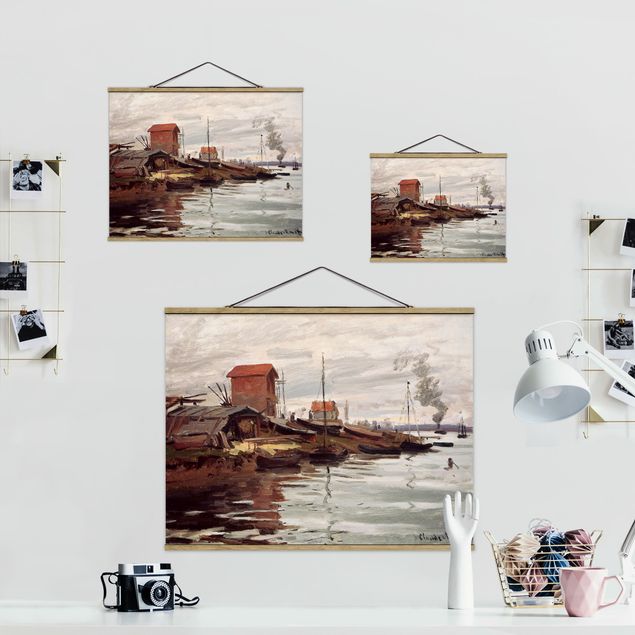 Foto su tessuto da parete con bastone - Claude Monet - Le sue Petit-Gennevilliers - Orizzontale 3:4