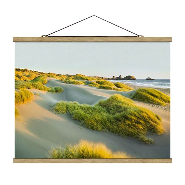 Foto su tessuto da parete con bastone - Dune ed erbe Al Mare - Orizzontale 3:4
