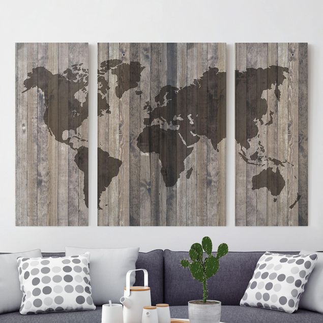 Tele mappamondo Mappa del mondo in legno