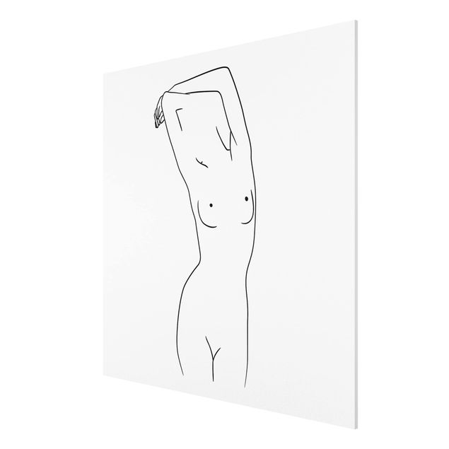 Stampa su Forex - Line Art Nudo Bianco e nero - Quadrato 1:1