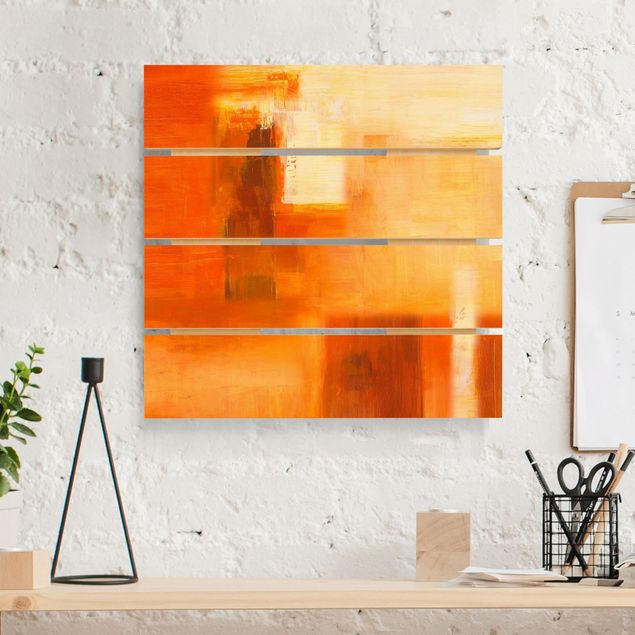 Abstrakte Malerei Composizione in arancione e marrone 02