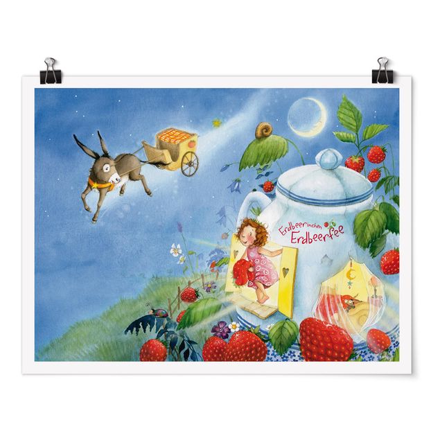 Poster - Strawberry Coniglio Erdbeerfee - Sogno Donkey Casimir - Orizzontale 3:4