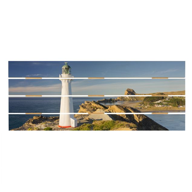 Stampa su legno - Castle Point Lighthouse Nuova Zelanda - Orizzontale 2:5