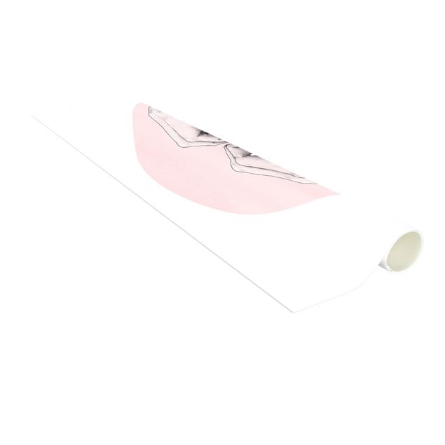 Tappeto rosa cameretta Illustrazione - Cuore Mani Cerchio Rosa Bianco