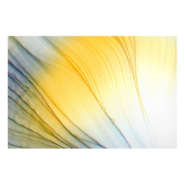 Lavagna magnetica per ufficio Danza di colori mélange in giallo miele