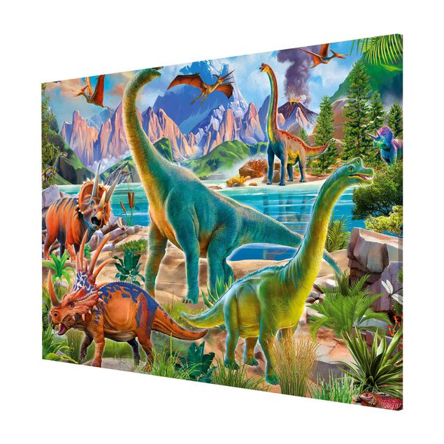 Lavagna magnetica - Brachiosauro e Triceratopo