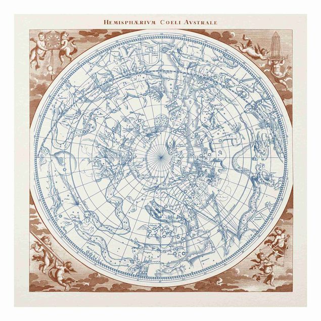 Stampa su Forex - Vintage Mappa Stellare Southern Hemissphere - Quadrato 1:1