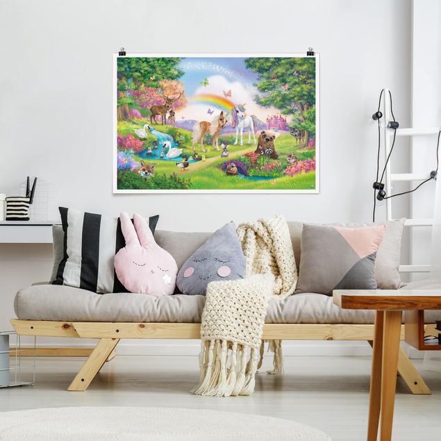 quadri con animali Animal Club International - Foresta magica con unicorno