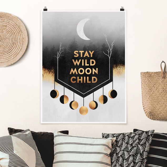 Poster - Rimanere selvaggio Moon Child - Verticale 4:3