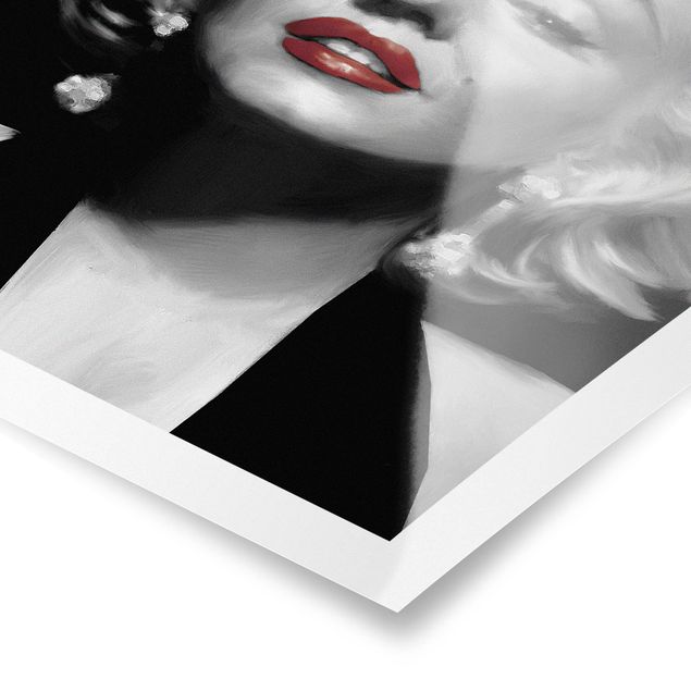 Poster - Marilyn Con Red Lips - Verticale 3:2