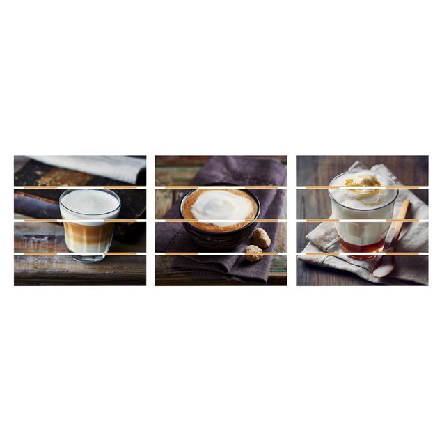Quadro in legno effetto pallet - Caffè Latte - Quadrato 1:1