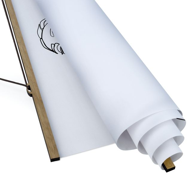 Quadro su tessuto con stecche per poster - Line Art Torso della donna Bianco e nero - Quadrato 1:1