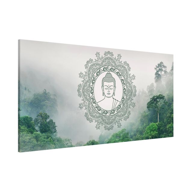 Lavagna magnetica per ufficio Mandala di Buddha nella nebbia
