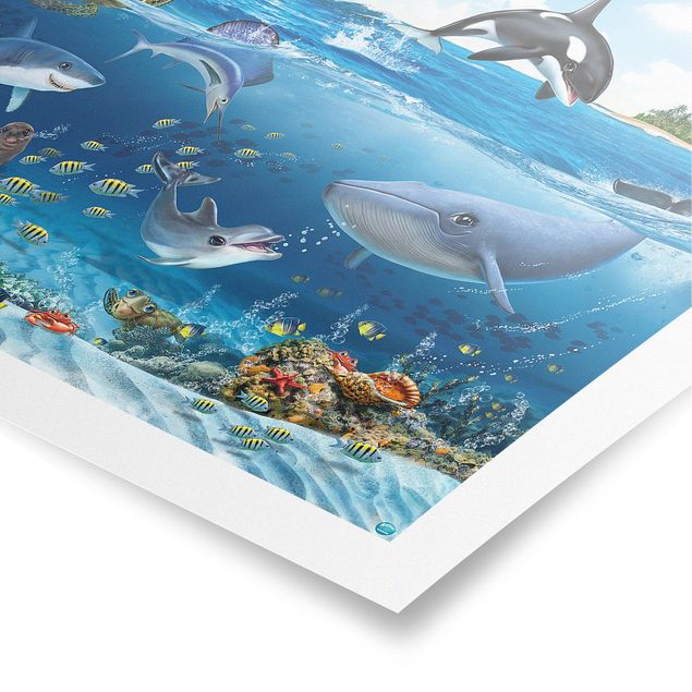 Poster - Underwater mondo con animali - Orizzontale 2:3