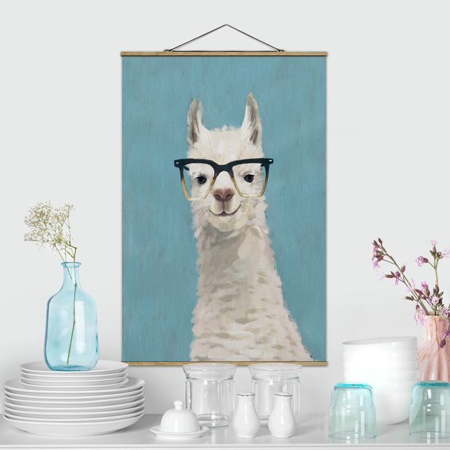 Quadri animali Lama con occhiali IV