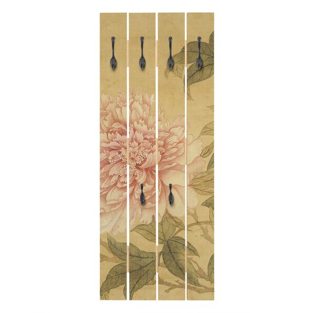 Appendiabiti in legno - Yun Shouping - Chrysanthemum - Ganci cromati - Verticale