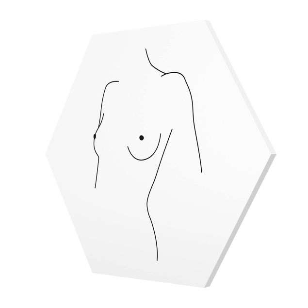 Esagono in forex - Line Art Nudo Busto donna Bianco e nero