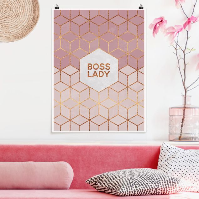 Poster - Boss Pink Lady esagoni - Verticale 4:3