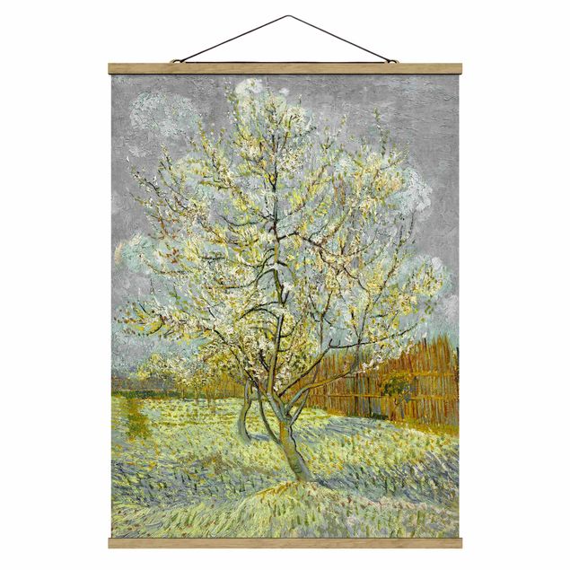 Foto su tessuto da parete con bastone - Vincent Van Gogh - Rosa Pesco - Verticale 4:3