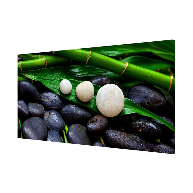 Lavagna magnetica - Verde bambù con Pietre Zen - Panorama formato orizzontale