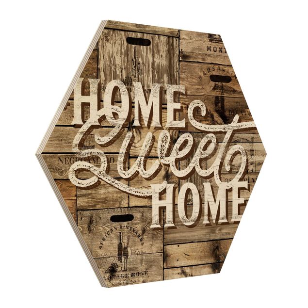 Esagono in legno - Home Sweet Home parete di legno