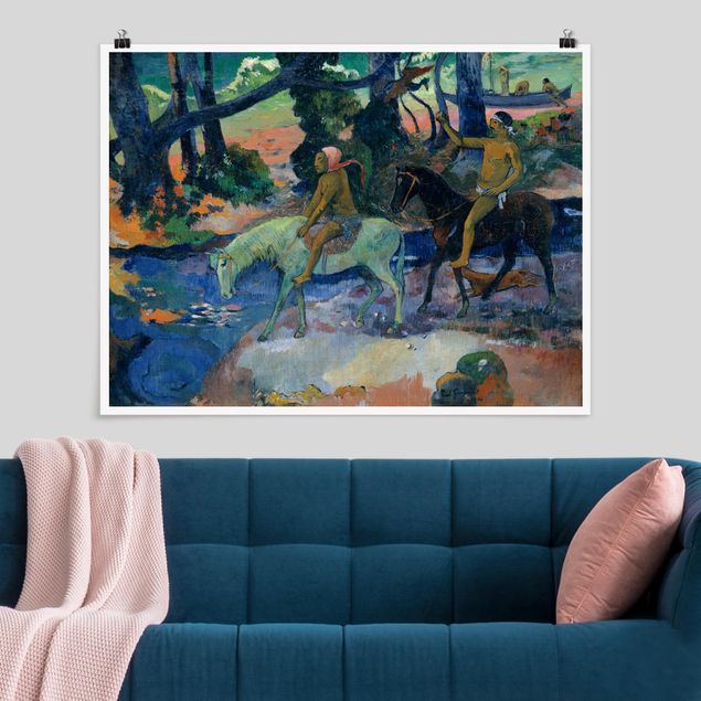 stampe animali Paul Gauguin - La fuga, il guado