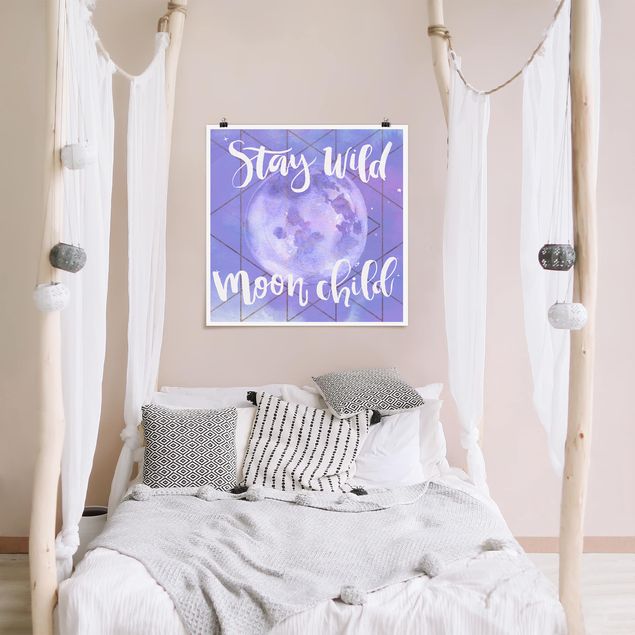Poster acquerello Moon Child - Stay Wild