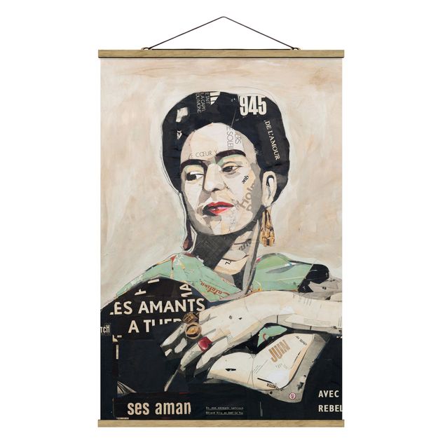 Foto su tessuto da parete con bastone - Frida Kahlo - Collage No.4 - Verticale 3:2