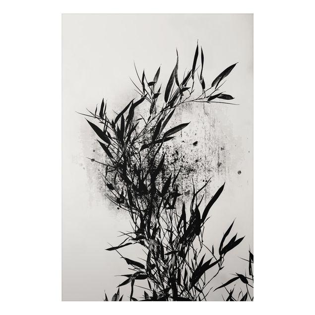 Stampa su alluminio - Mondo vegetale grafico - Bambú nero - Verticale 3:2