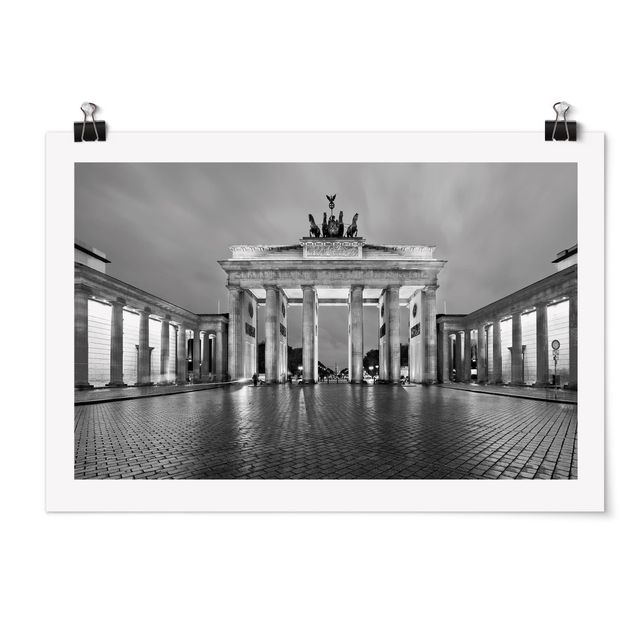 Poster - Illuminated Brandenburg Gate II - Orizzontale 2:3