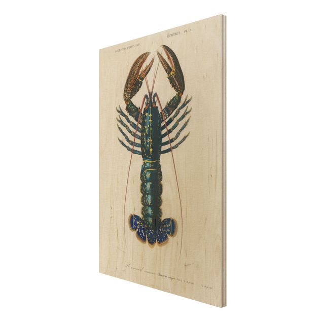 Stampa su legno - Vintage Blue Board Lobster - Verticale 3:2