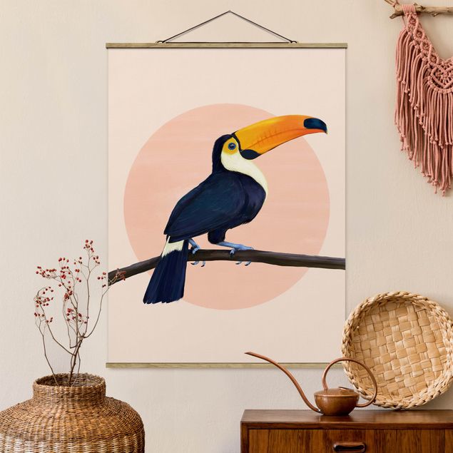 quadri con animali Illustrazione - Uccello Tucano Pittura Pastello