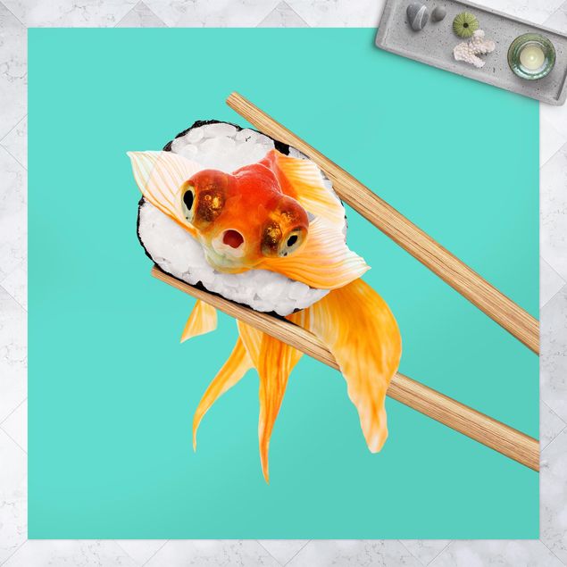 Tappeto per terrazzo esterno Sushi con pesce rosso