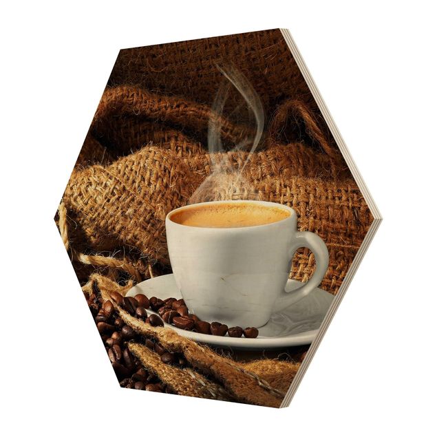 Esagono in legno - Morning Coffee