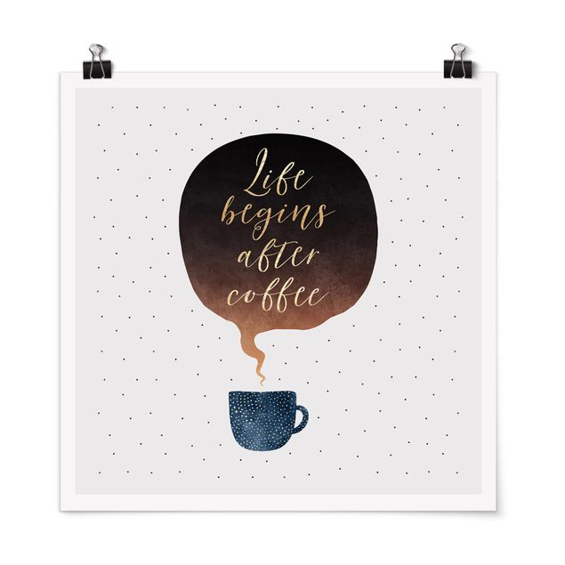 Poster - La vita inizia dopo i punti di caffè - Quadrato 1:1
