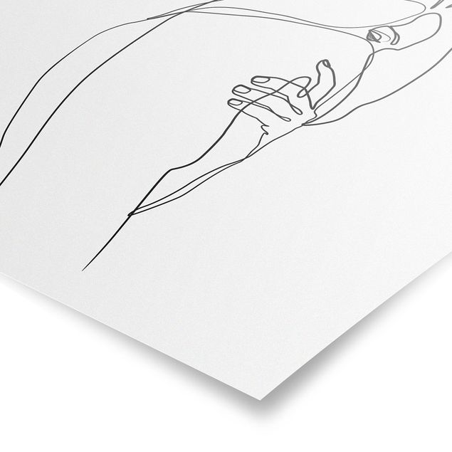 Poster - Line Art Nudo spalla Bianco e nero - Quadrato 1:1