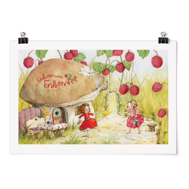 Poster - Strawberry Coniglio Erdbeerfee - Under The Himbeerstrauch - Orizzontale 2:3