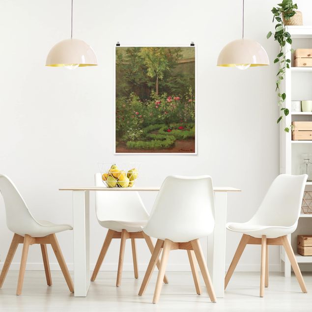 Poster - Camille Pissarro - A Rose Garden - Verticale 4:3