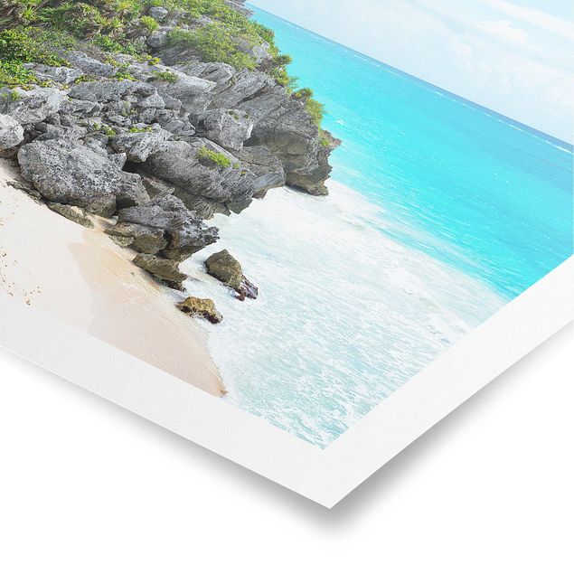 Poster - Rovine Costa caraibica di Tulum - Orizzontale 3:4