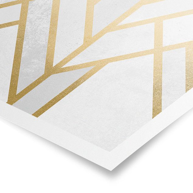 Poster - Art Deco Geometria oro bianco - Verticale 4:3