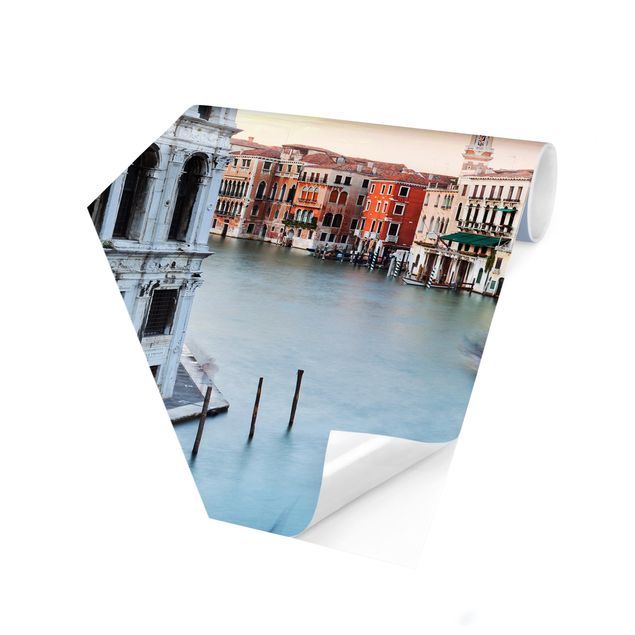 Carta da parati esagonale adesiva con disegni - Scorcio sul Canale Grande dal ponte di Rialto a Venezia