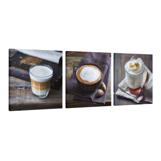 Stampa su tela 3 parti - Caffè Latte - Quadrato 1:1