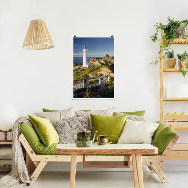Poster - Castle Point Lighthouse Nuova Zelanda - Verticale 3:2